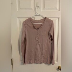 Gap long sleeve snap front t shirt lavender